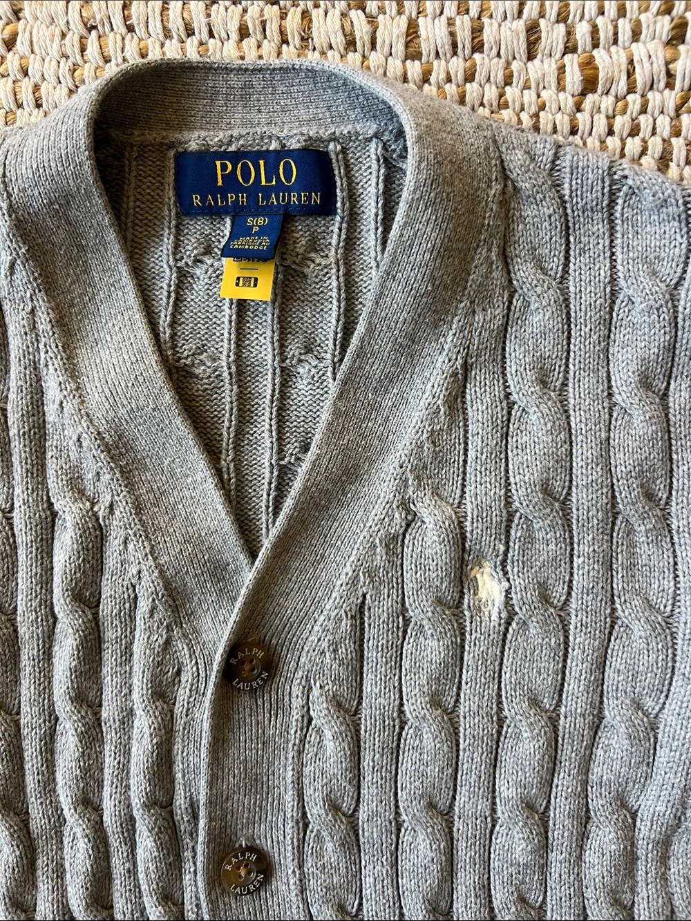 Kids Polo Ralph Lauren Gray Cable Knit Cardigan